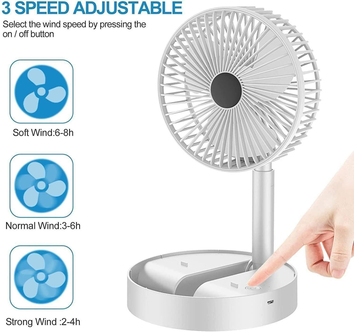 Powerful Rechargeable Table Fan - Vistora